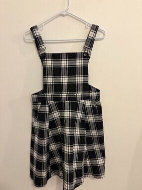 Plaid Overall Dress